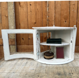 Vitrine kast wit sier hoek kastje VERKOCHT