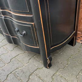 Ladekast commode zwart 110 cm VERKOCHT