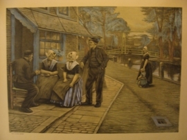 Afbeelding tekening Zondag in Holland lijst VERKOCHT