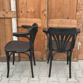 Café stoelen hout zwart armleuning VERKOCHT