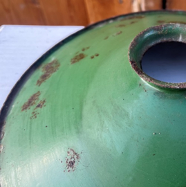 Kap hanglamp emaille origineel lamp groen Ø 26