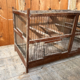 Vogelkooi oude kooi hout 59 x 25 x 33 cm