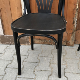 Café stoelen hout zwart armleuning VERKOCHT