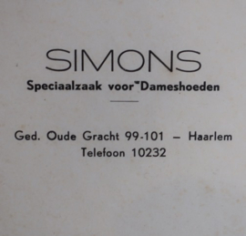Hoedendoos Simons Haarlem origineel karton