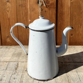 Koffiekan koffie pot emaille wit VERKOCHT