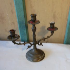Kandelaar koper kaars standaard 26 cm hoog