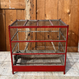 Vogelkooi oude kooi hout 38,5 x 25 x 37