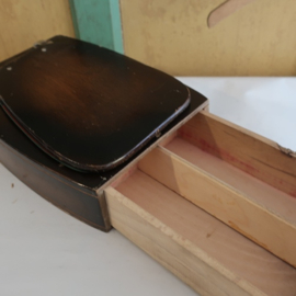 Scheerkist make up kist hout kist VERKOCHT
