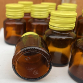 Flesje vaas glas bruin origineel apotheek
