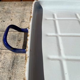 Emaille dienblad wit 65 x 42,5 cm origineel