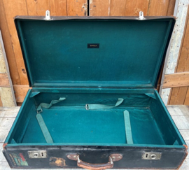 Koffer Zumpolle hout & leer zwart VERKOCHT