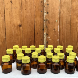 Flesje vaas glas bruin origineel apotheek