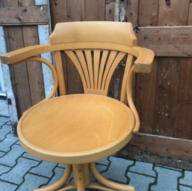 Buro stoel Captain chair hout VERKOCHT