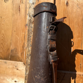 Koffer houder geweer leer antiek 82 cm origineel