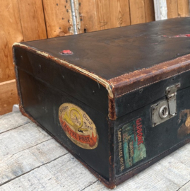 Koffer Zumpolle hout & leer zwart VERKOCHT