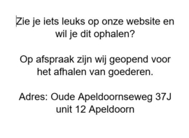 Op afspraak zijn wij geopend voor afhalen!