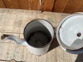 Koffiekan koffie pot emaille wit VERKOCHT