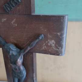 Crucifix kruis hout standaard origineel 39 cm