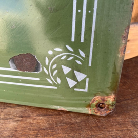 Emaille groen wandbord 44,5 x 45 VERKOCHT
