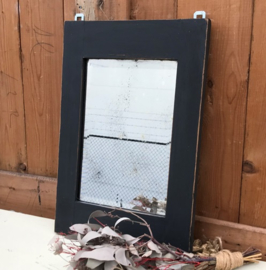 Spiegel 29 x 43 cm facet geslepen 1930 grijs