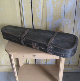 Viool koffer leer zwart antiek VERKOCHT
