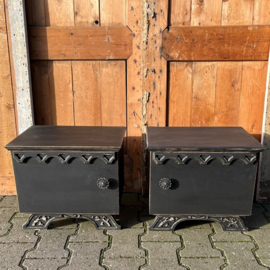 Nachtkastjes halkastjes zwart VERKOCHT