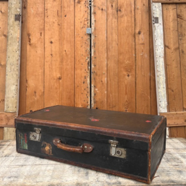 Koffer Zumpolle hout & leer zwart VERKOCHT