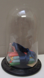 Stolp glas glazen stolp met onderplaat rond VERKOCHT