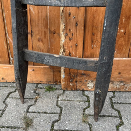 Houten ladder trap 6 treden zwart decoratie