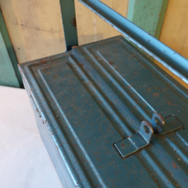 Kist koffer metaal gereedschap blauw 43 cm