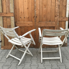 Strand stoelen hout wit latten tuinstoel VERKOCHT