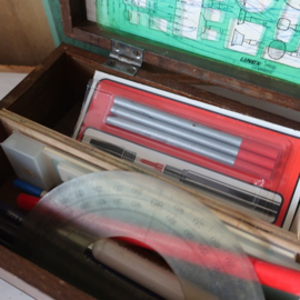 Tekendoos kist hout origineel 28 cm VERKOCHT