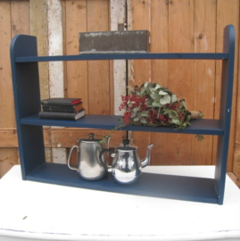 Wandschap 85 cm blauw boekenschap VERKOCHT