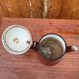Pot emaille koffiepot bruin Ø 11 cm VERKOCHT