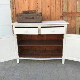 Commode brocante wit 2 laden VERKOCHT