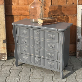 Ladekast grijs 4 laden halkast 71 x 33 x 62 cm