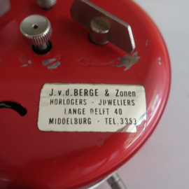 Wekker rood origineel metaal Kienzle VERKOCHT