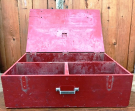Houten kist koffer rood gereedschap 51 x 33 x 16