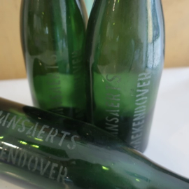 Fles bierfles groen glas M. Pansaerts Haekendover