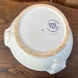 Schaal op voet wit diameter 34 cm VERKOCHT