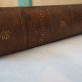 Oud boek 1907 rug van leer origineel 25 x 17,5
