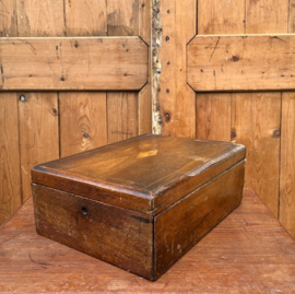 Scheerkist hout origineel kist met lade