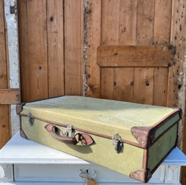 Koffer 74 x 42 cm canvas groen tropen VERKOCHT
