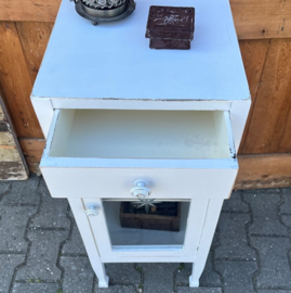 Vitrine kast wit sier nachtkastje pronk 85,5 cm