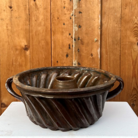 Puddingvorm aardewerk bruin tulband Ø 24 cm