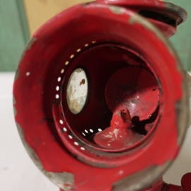 Fietslamp carbid origineel circa 1900 rood