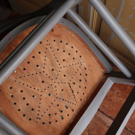 Stoel antiek hout grijs model Luterma