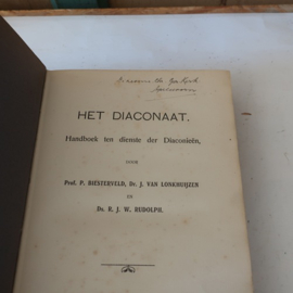 Oud boek 1907 rug van leer origineel 25 x 17,5