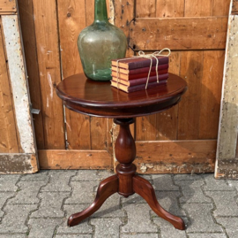 Wijntafel bijzettafel haltafel hout Ø 49,5 cm