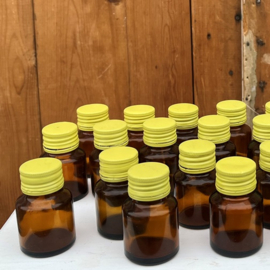 Flesje vaas glas bruin origineel apotheek